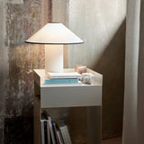 Colette Art Deco Portable Table Lamp with Elegant Textured Fabric Shade