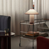Colette Art Deco Portable Table Lamp with Elegant Textured Fabric Shade