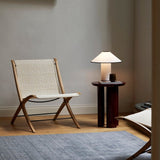 Colette Art Deco Portable Table Lamp with Elegant Textured Fabric Shade