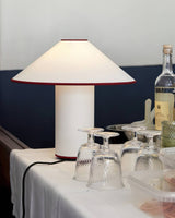 Colette Art Deco Portable Table Lamp with Elegant Textured Fabric Shade