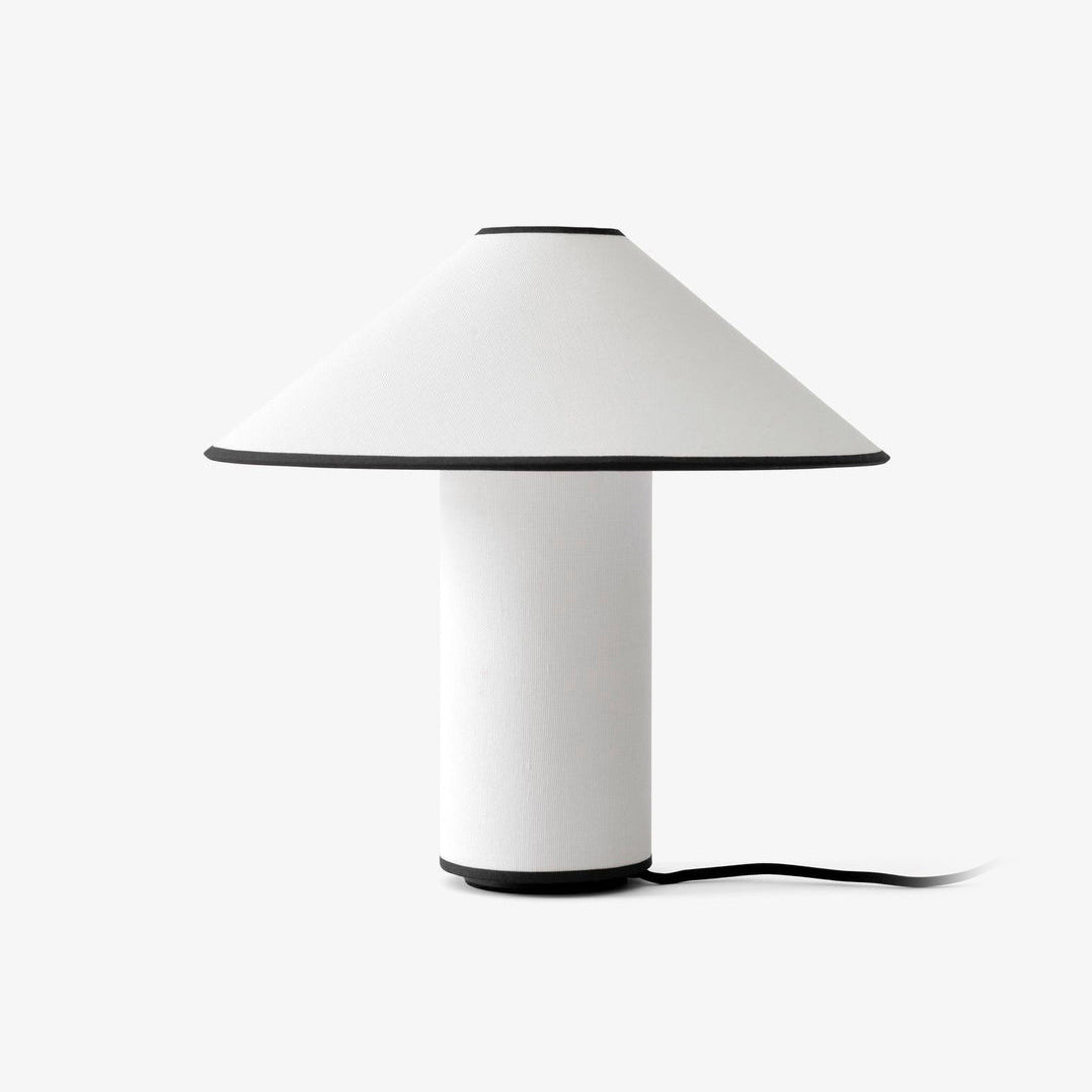 Colette Art Deco Portable Table Lamp with Elegant Textured Fabric Shade