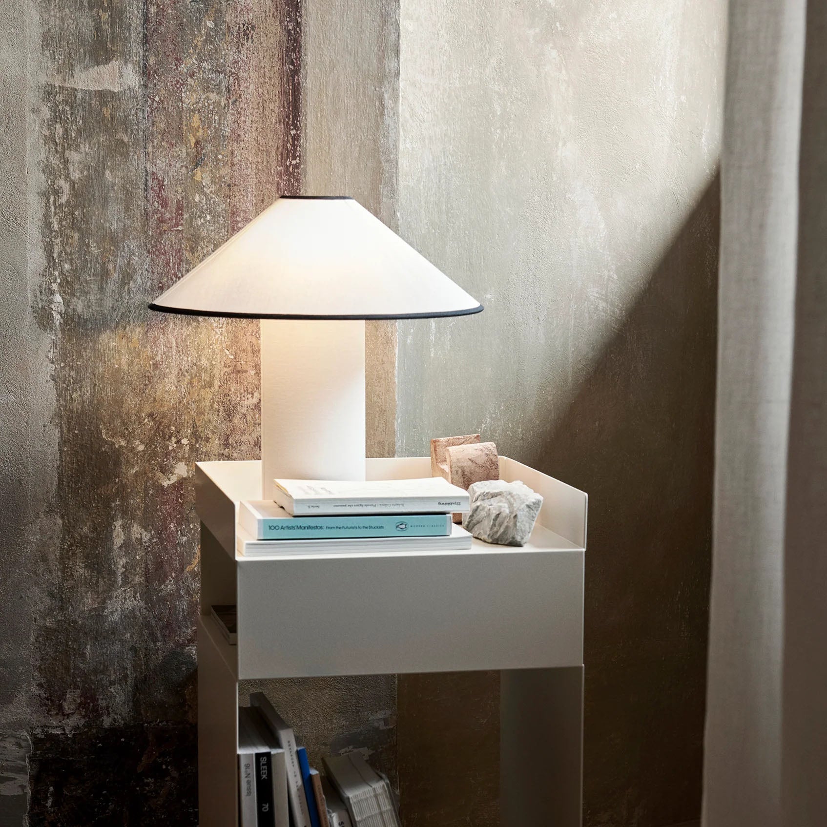 Colette Art Deco Portable Table Lamp with Elegant Textured Fabric Shade