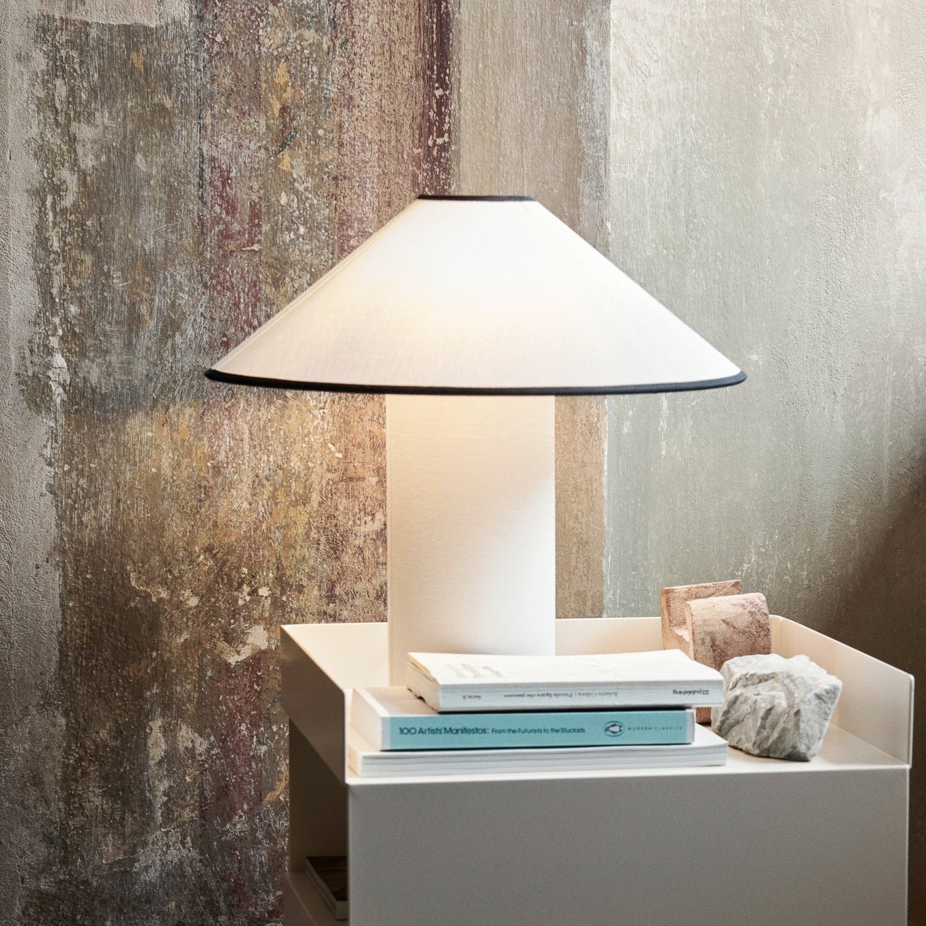 Colette Art Deco Portable Table Lamp with Elegant Textured Fabric Shade