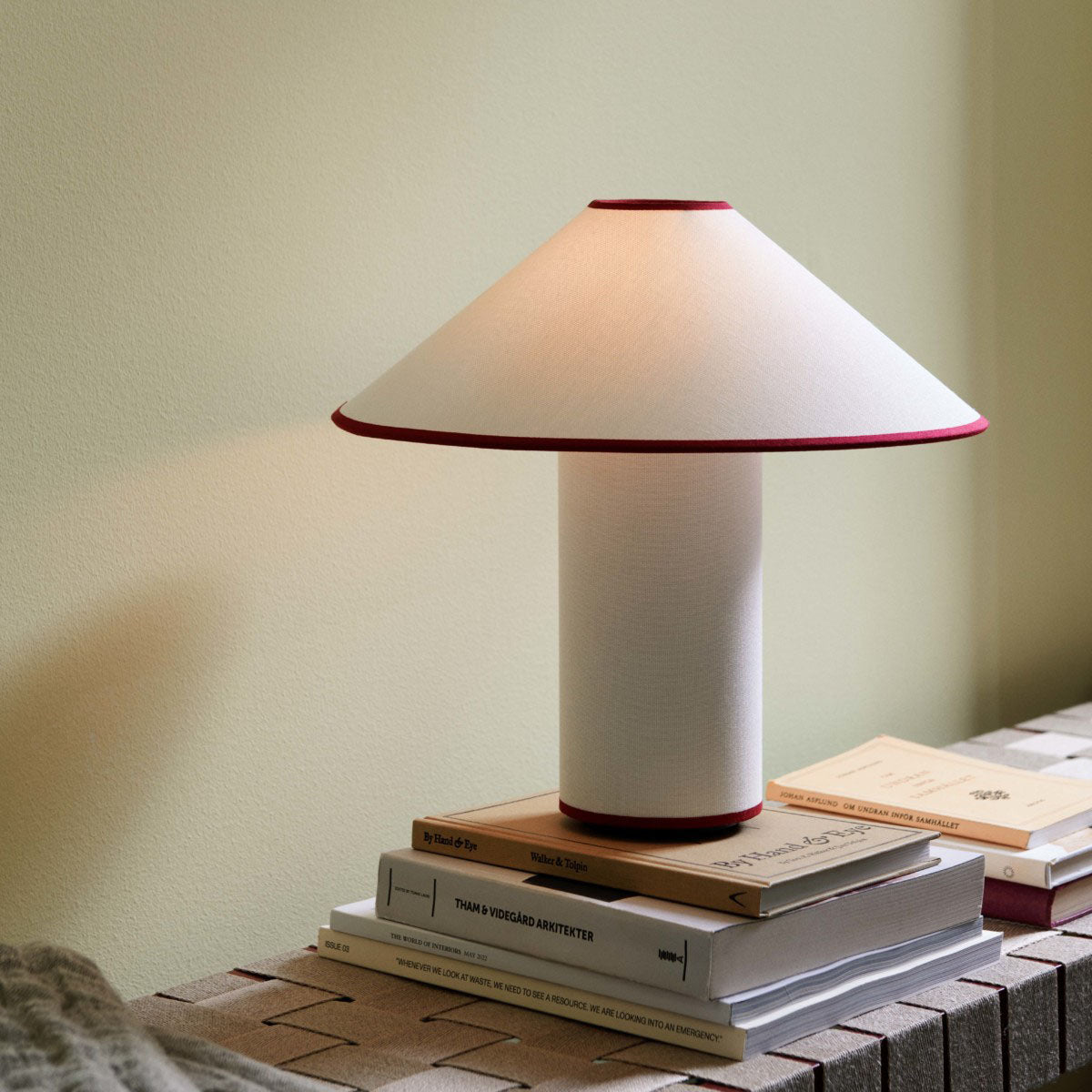 Colette Art Deco Portable Table Lamp with Elegant Textured Fabric Shade