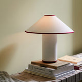 Colette Art Deco Portable Table Lamp with Elegant Textured Fabric Shade