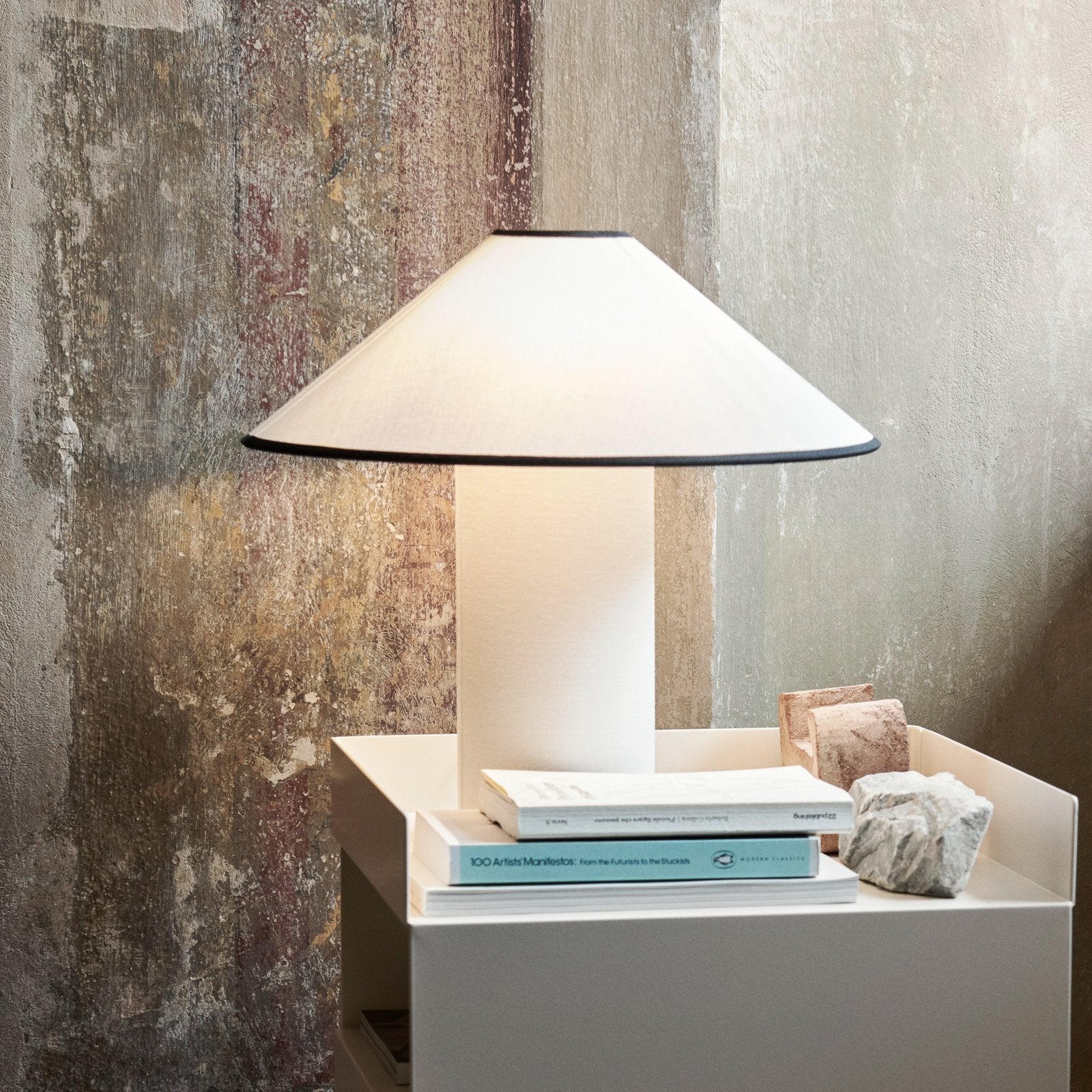 Colette Art Deco Portable Table Lamp with Elegant Textured Fabric Shade