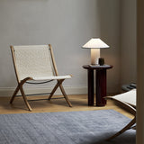 Colette Art Deco Portable Table Lamp with Elegant Textured Fabric Shade