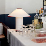 Colette Art Deco Portable Table Lamp with Elegant Textured Fabric Shade