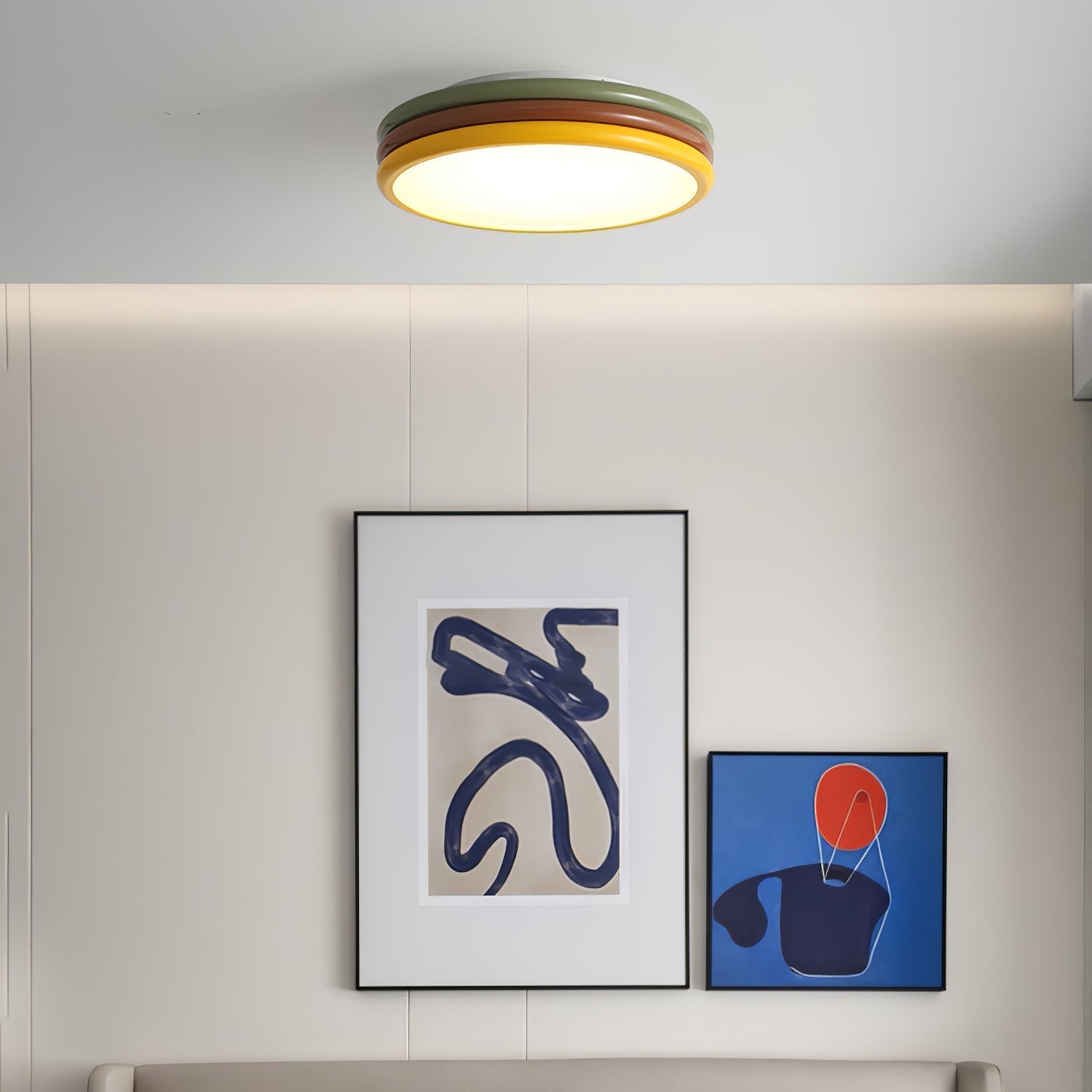 Modern Colorful Layered LED Flush Mount Ceiling Light Round Acrylic Lamp for Bedroom and Living Room