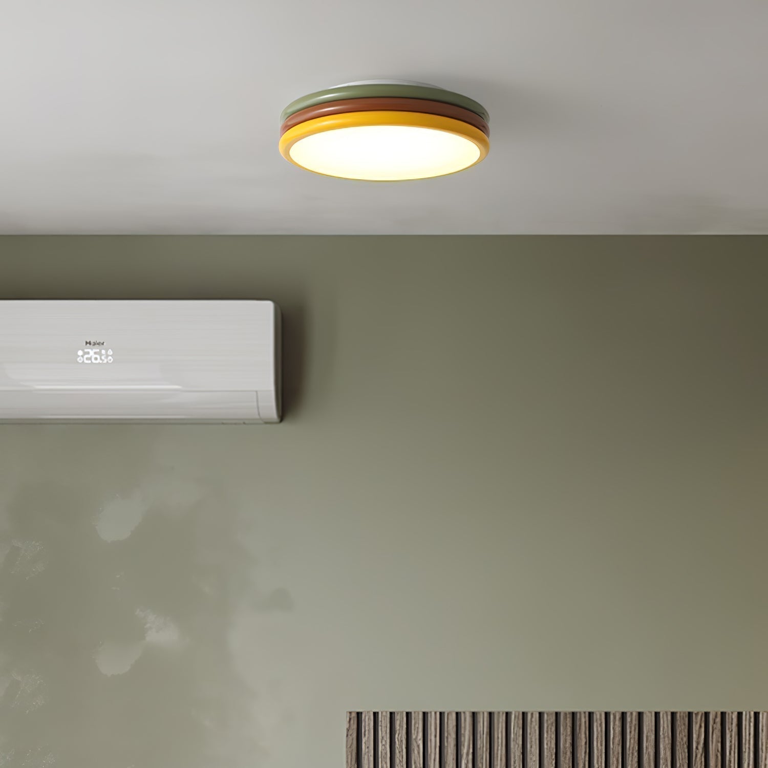 Modern Colorful Layered LED Flush Mount Ceiling Light Round Acrylic Lamp for Bedroom and Living Room