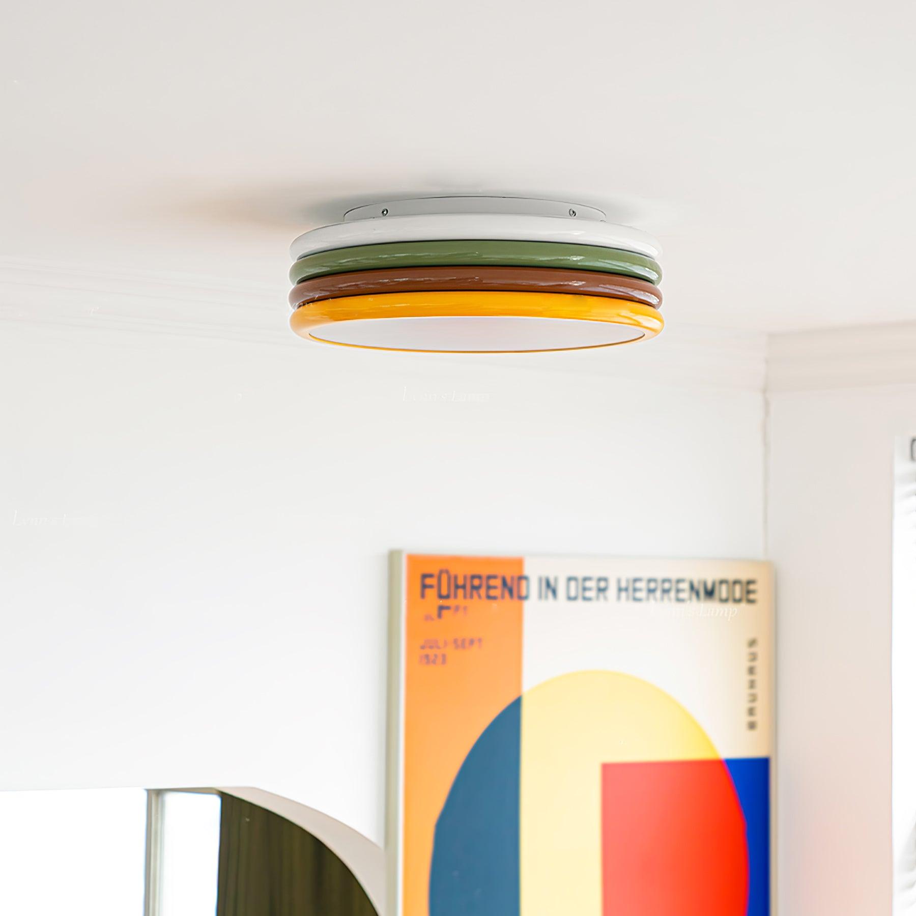 Modern Colorful Layered LED Flush Mount Ceiling Light Round Acrylic Lamp for Bedroom and Living Room