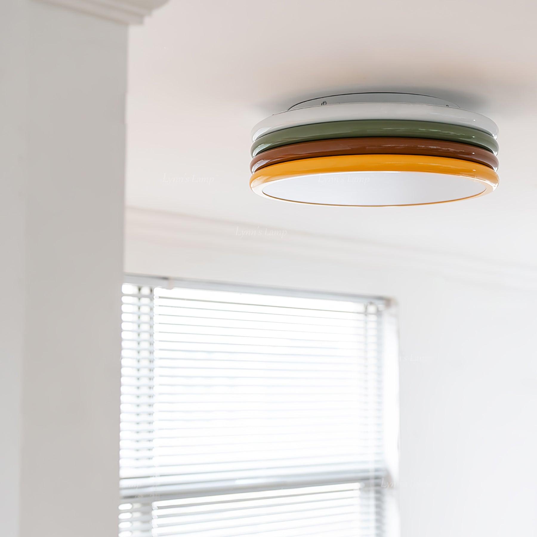 Modern Colorful Layered LED Flush Mount Ceiling Light Round Acrylic Lamp for Bedroom and Living Room