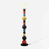 Modern Round Glass Globe Floor Lamp Colorful Metal Standing Reading Light for Indoor Use