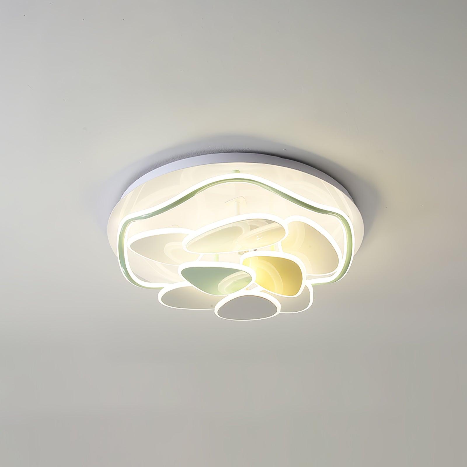 Modern Cloud Shape Round LED Flush Mount Ceiling Lamp for Playroom and Bedroom Decor