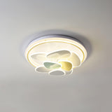 Modern Cloud Shape Round LED Flush Mount Ceiling Lamp for Playroom and Bedroom Decor