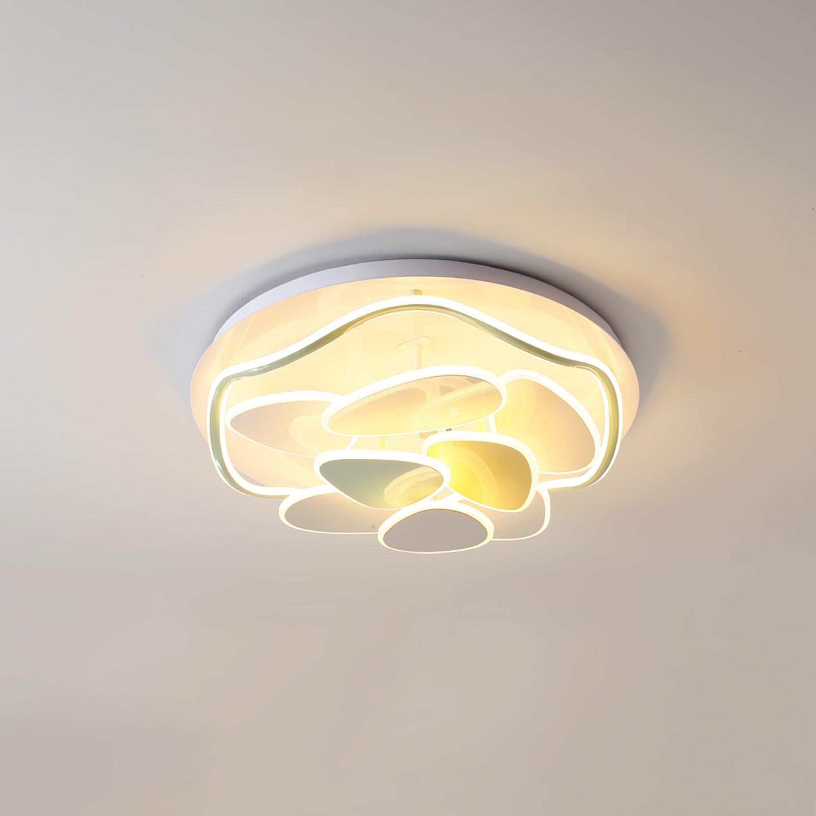 Modern Cloud Shape Round LED Flush Mount Ceiling Lamp for Playroom and Bedroom Decor
