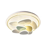 Modern Cloud Shape Round LED Flush Mount Ceiling Lamp for Playroom and Bedroom Decor