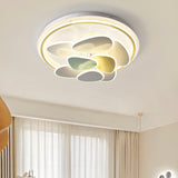 Modern Cloud Shape Round LED Flush Mount Ceiling Lamp for Playroom and Bedroom Decor
