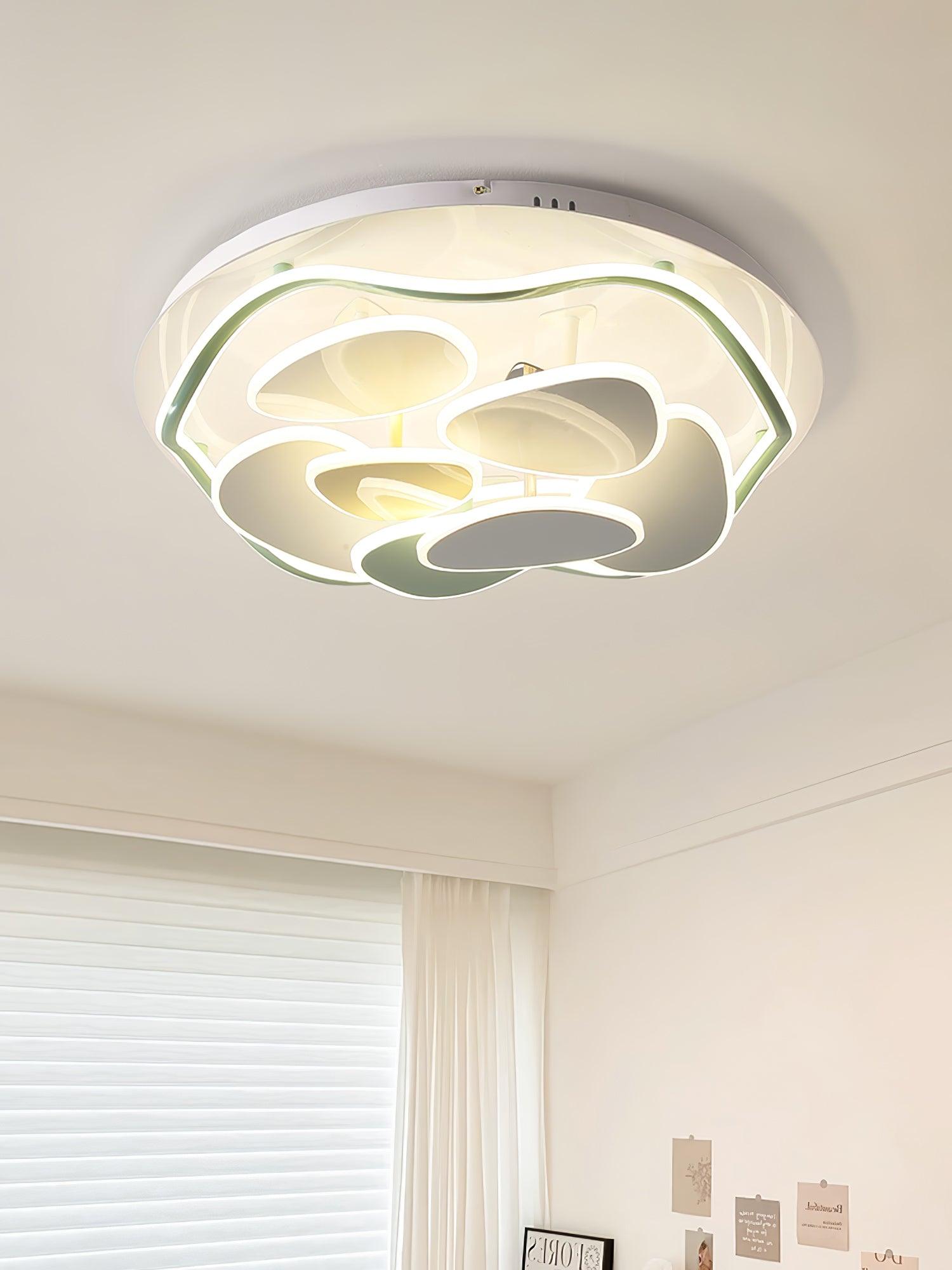 Modern Cloud Shape Round LED Flush Mount Ceiling Lamp for Playroom and Bedroom Decor