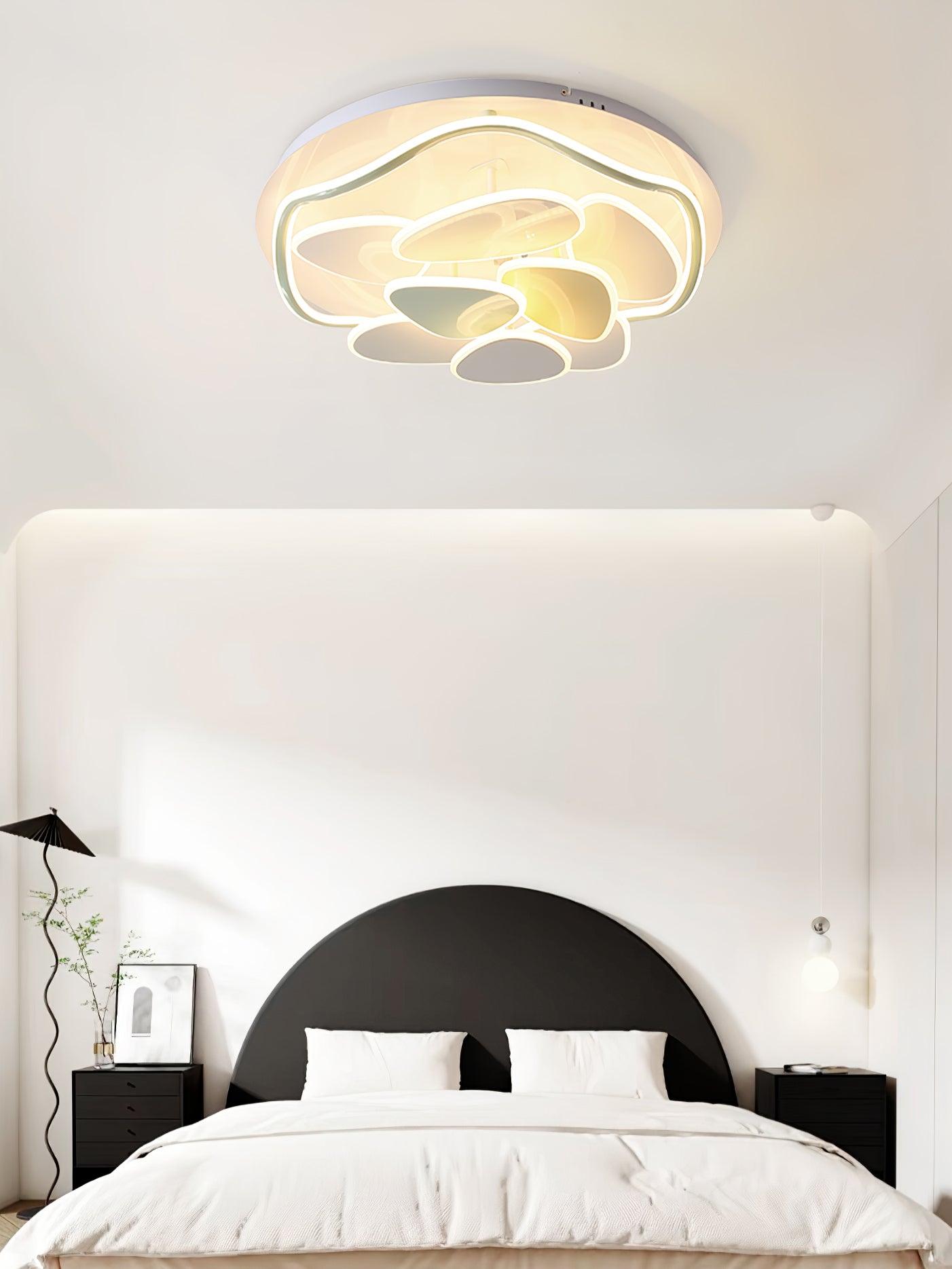 Modern Cloud Shape Round LED Flush Mount Ceiling Lamp for Playroom and Bedroom Decor