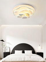 Modern Cloud Shape Round LED Flush Mount Ceiling Lamp for Playroom and Bedroom Decor