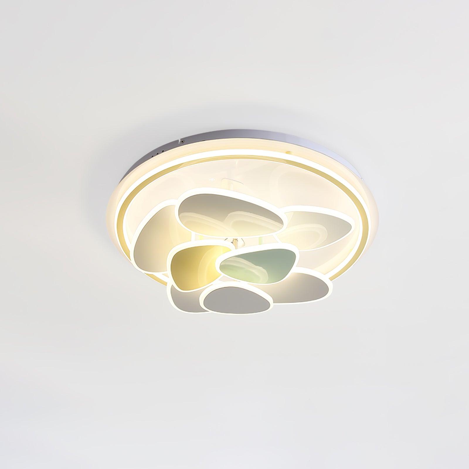 Modern Cloud Shape Round LED Flush Mount Ceiling Lamp for Playroom and Bedroom Decor