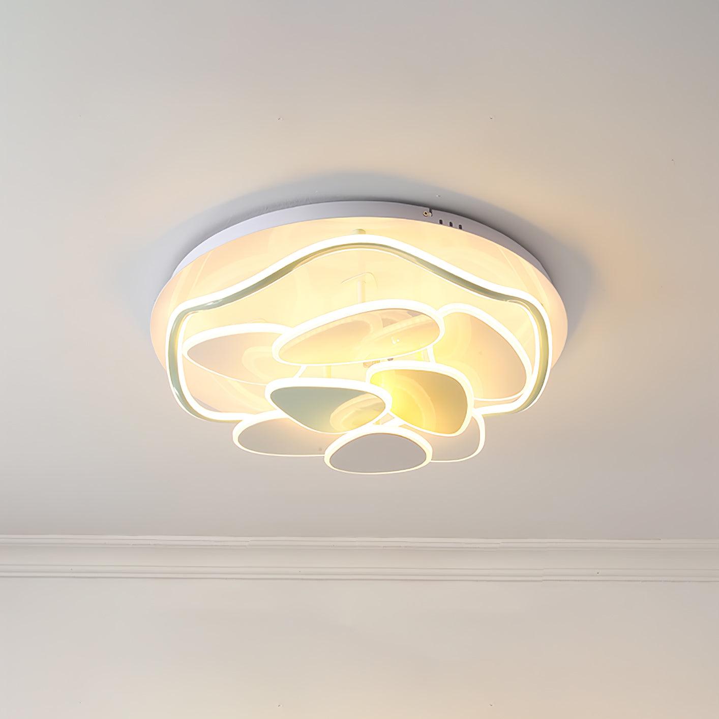 Modern Cloud Shape Round LED Flush Mount Ceiling Lamp for Playroom and Bedroom Decor