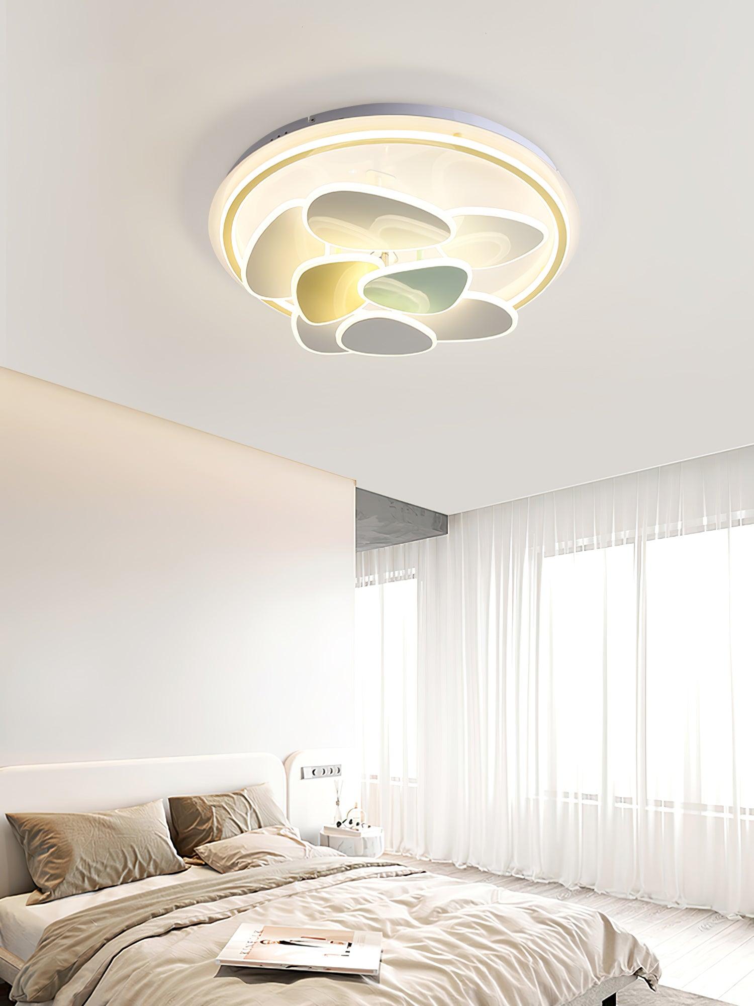 Modern Cloud Shape Round LED Flush Mount Ceiling Lamp for Playroom and Bedroom Decor