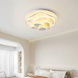 Modern Cloud Shape Round LED Flush Mount Ceiling Lamp for Playroom and Bedroom Decor