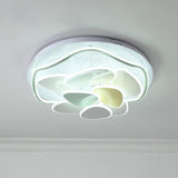 Modern Cloud Shape Round LED Flush Mount Ceiling Lamp for Playroom and Bedroom Decor
