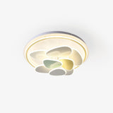 Modern Cloud Shape Round LED Flush Mount Ceiling Lamp for Playroom and Bedroom Decor