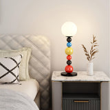 Modern Round Glass Globe Floor Lamp Colorful Metal Standing Reading Light for Indoor Use