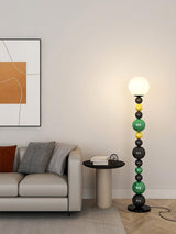 Modern Round Glass Globe Floor Lamp Colorful Metal Standing Reading Light for Indoor Use