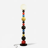 Modern Round Glass Globe Floor Lamp Colorful Metal Standing Reading Light for Indoor Use