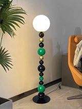 Modern Round Glass Globe Floor Lamp Colorful Metal Standing Reading Light for Indoor Use