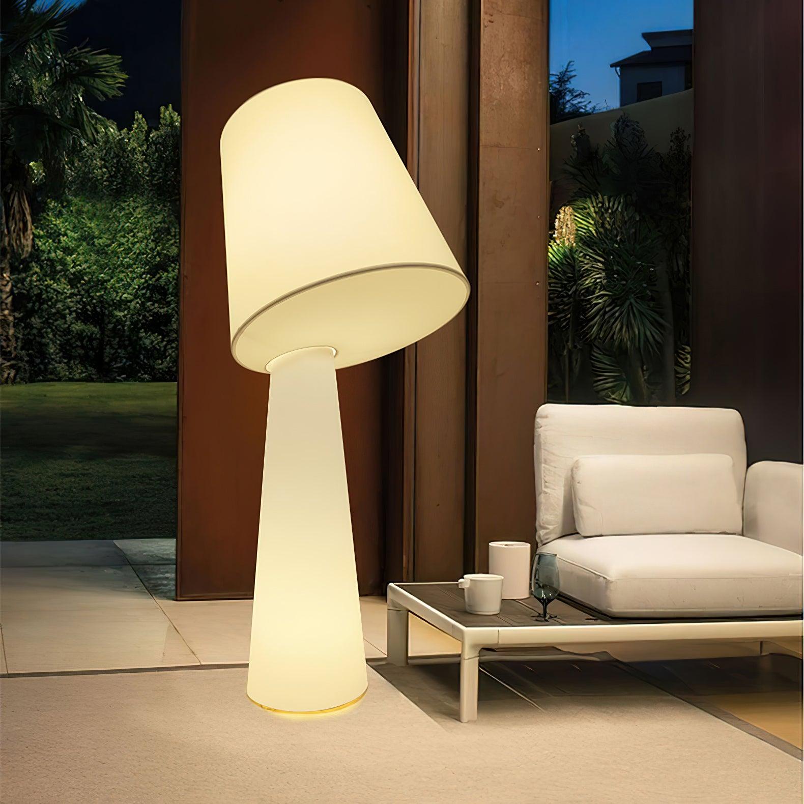 Modern Column White Fabric Floor Lamp Elegant Minimalist Cylinder Standing Light