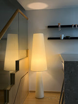 Modern Column White Fabric Floor Lamp Elegant Minimalist Cylinder Standing Light