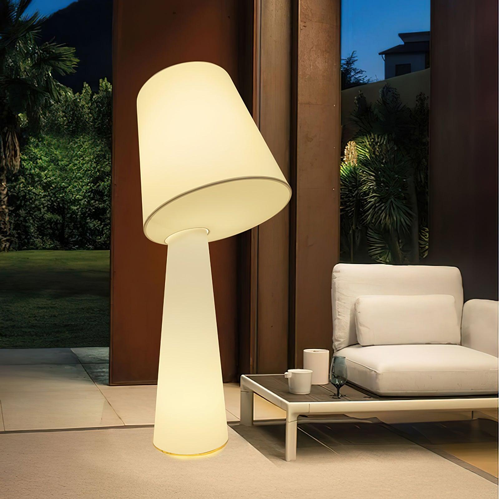 Modern Column White Fabric Floor Lamp Elegant Minimalist Cylinder Standing Light