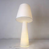 Modern Column White Fabric Floor Lamp Elegant Minimalist Cylinder Standing Light