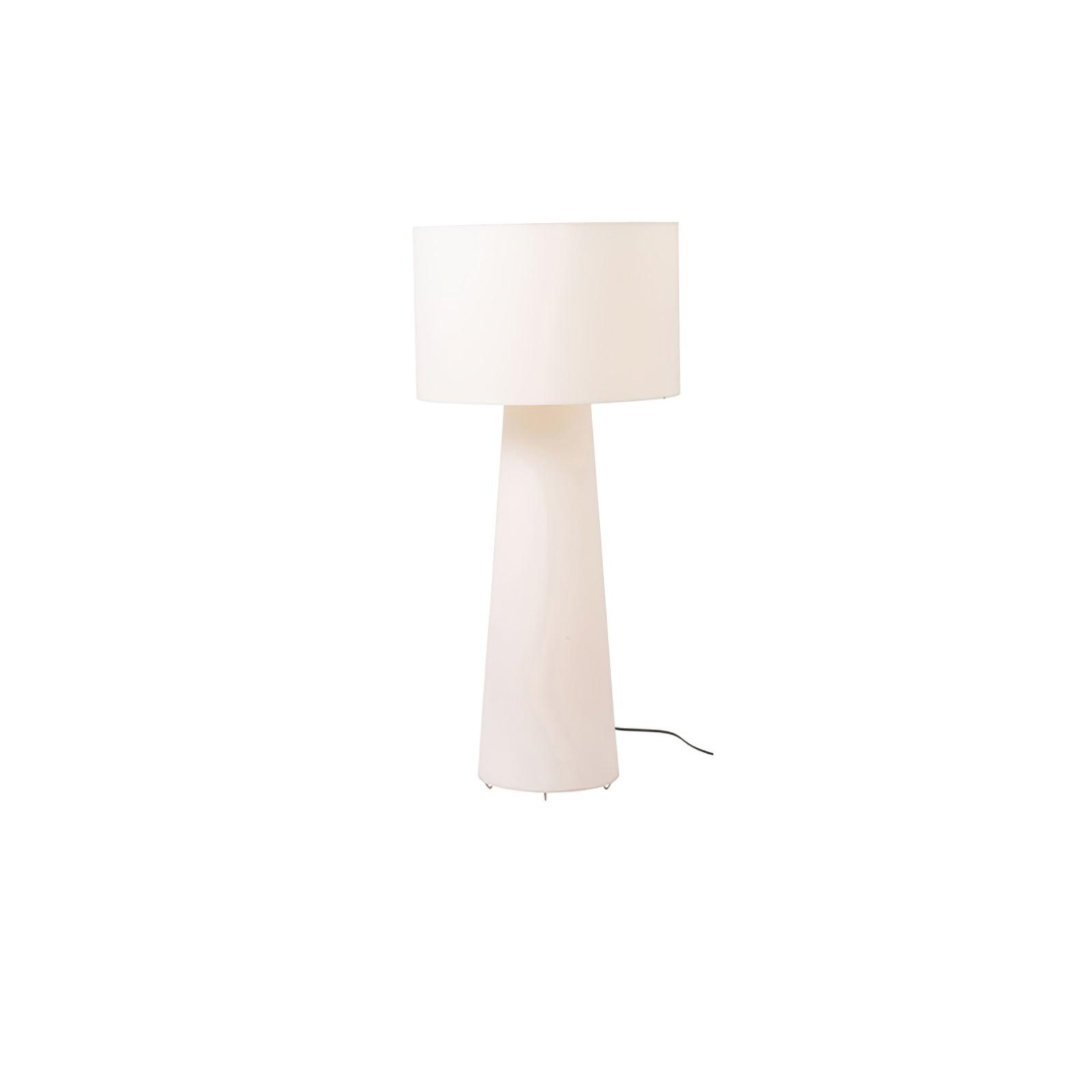 Modern Column White Fabric Floor Lamp Elegant Minimalist Cylinder Standing Light