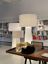 Modern Column White Fabric Floor Lamp Elegant Minimalist Cylinder Standing Light
