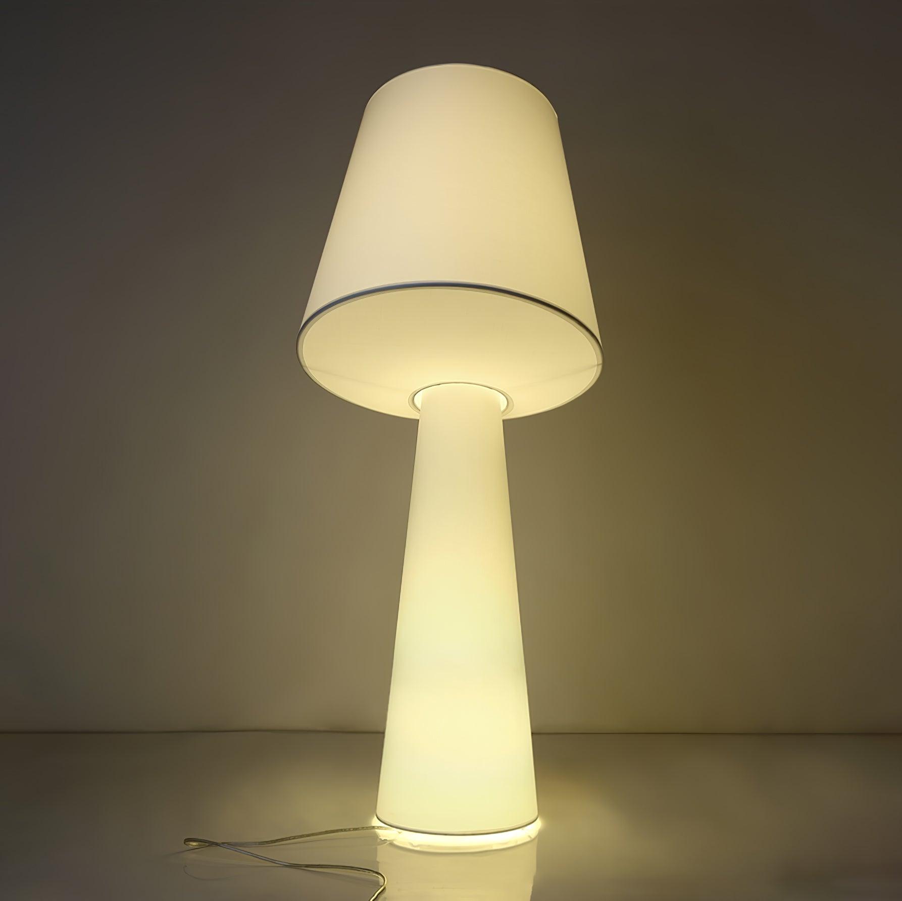 Modern Column White Fabric Floor Lamp Elegant Minimalist Cylinder Standing Light