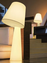 Modern Column White Fabric Floor Lamp Elegant Minimalist Cylinder Standing Light