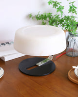 Modern Natural Alabaster Desk Lamp with Polished Metal Base and LED G9 Socket