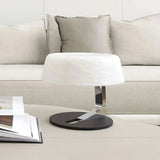 Modern Natural Alabaster Desk Lamp with Polished Metal Base and LED G9 Socket