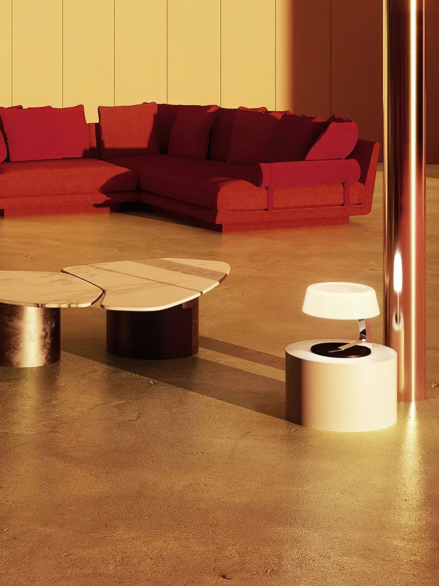 Modern Natural Alabaster Desk Lamp with Polished Metal Base and LED G9 Socket