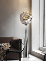 Modern Melt Glass Cone Floor Lamp Tall Decorative Standing Light