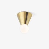 Modern Minimalist Conical Glass Ceiling Light Fixture for Indoor Use