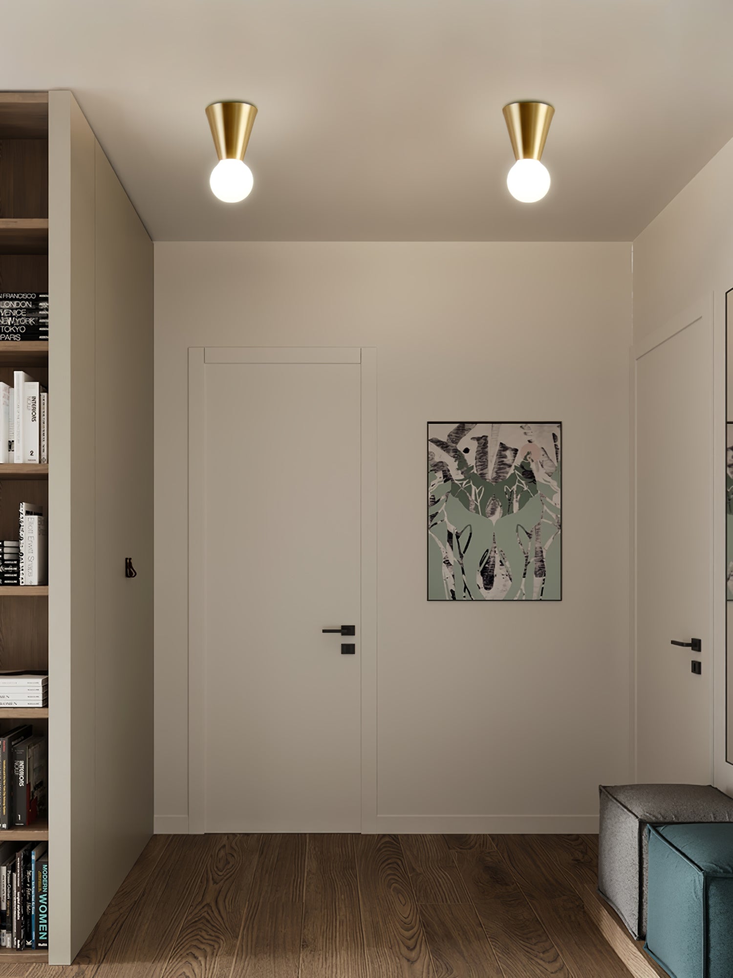 Modern Minimalist Conical Glass Ceiling Light Fixture for Indoor Use