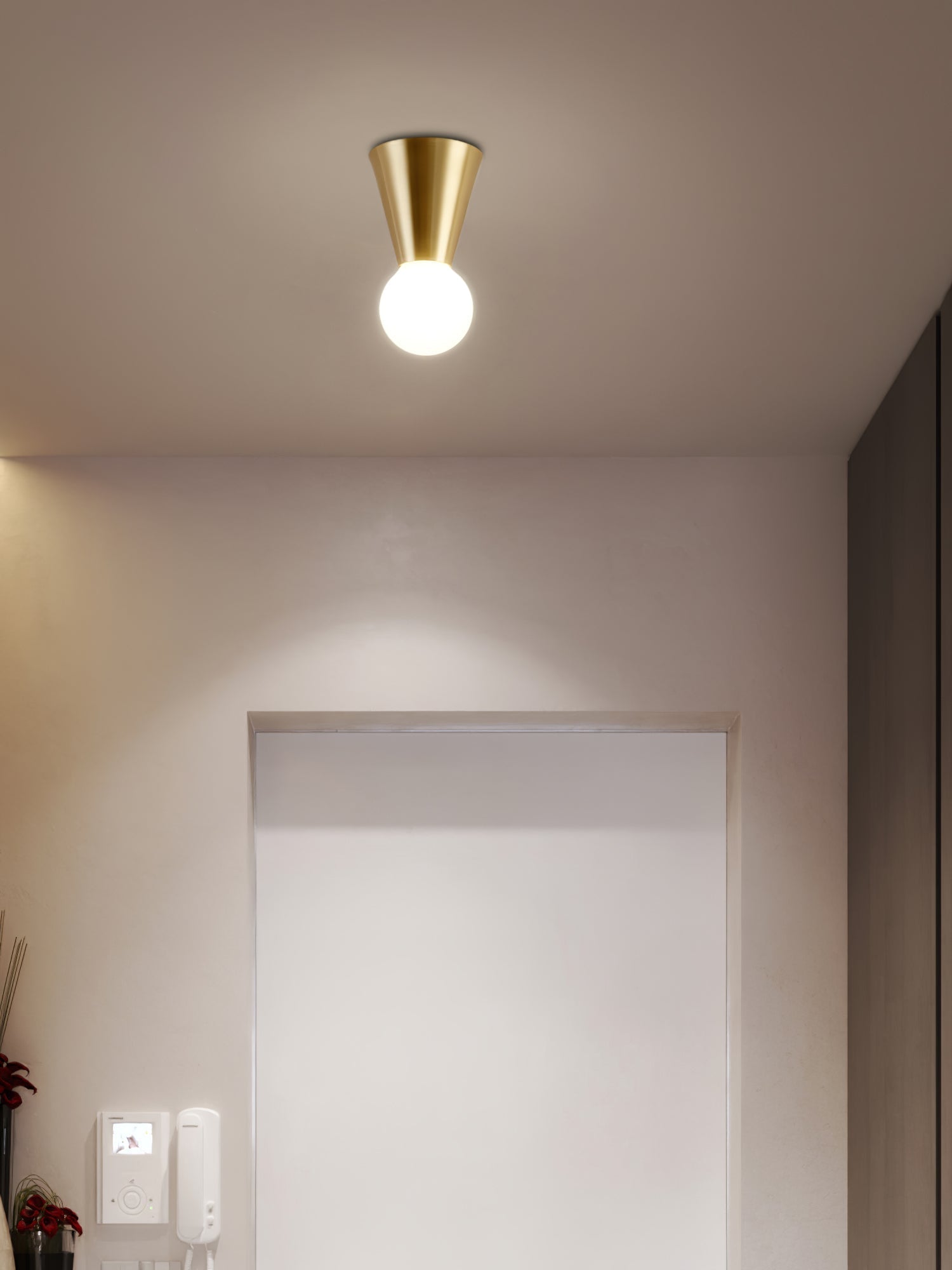 Modern Minimalist Conical Glass Ceiling Light Fixture for Indoor Use